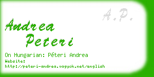andrea peteri business card